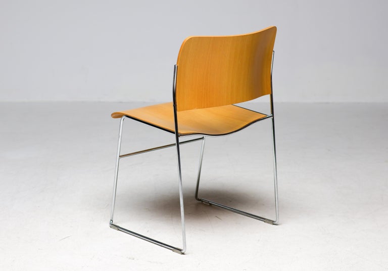 Set of David Rowland 40/4 Chairs for HOWE – Chrome & Beech – Numbered Examples - Image 10