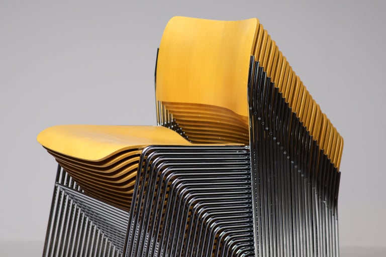 Set of David Rowland 40/4 Chairs for HOWE – Chrome & Beech – Numbered Examples - Image 3