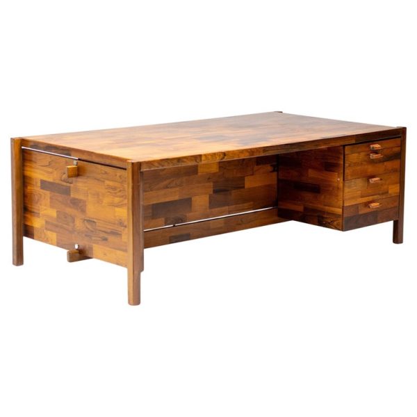 Large Jacaranda Executive Desk by Jorge Zalszupin by L'Atelier San Paulo, 1960