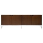 Florence Knoll - Knoll International Dark European Walnut Cabinet, Chromed Frame