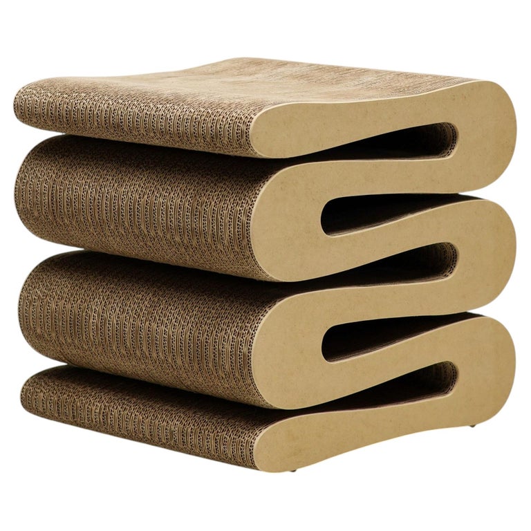 Frank Gehry Wiggle Stool, – Corrugated Cardboard & Hardboard