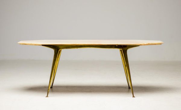 Italian Brass Coffee Table with Marble Top, 1960 - Image 2