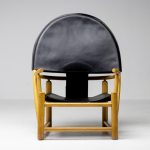 Piero Palange G23 Black Saddle Leather Hoop Chair - Image 14