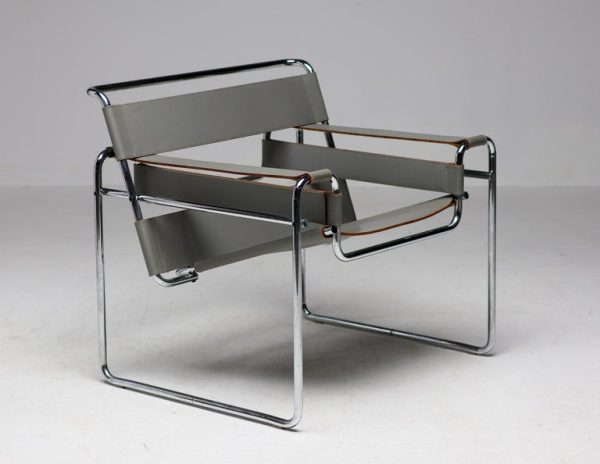 Marcel Breuer Grey Leather Wassily Armchair by Gavina, 1960, Signed - Image 10