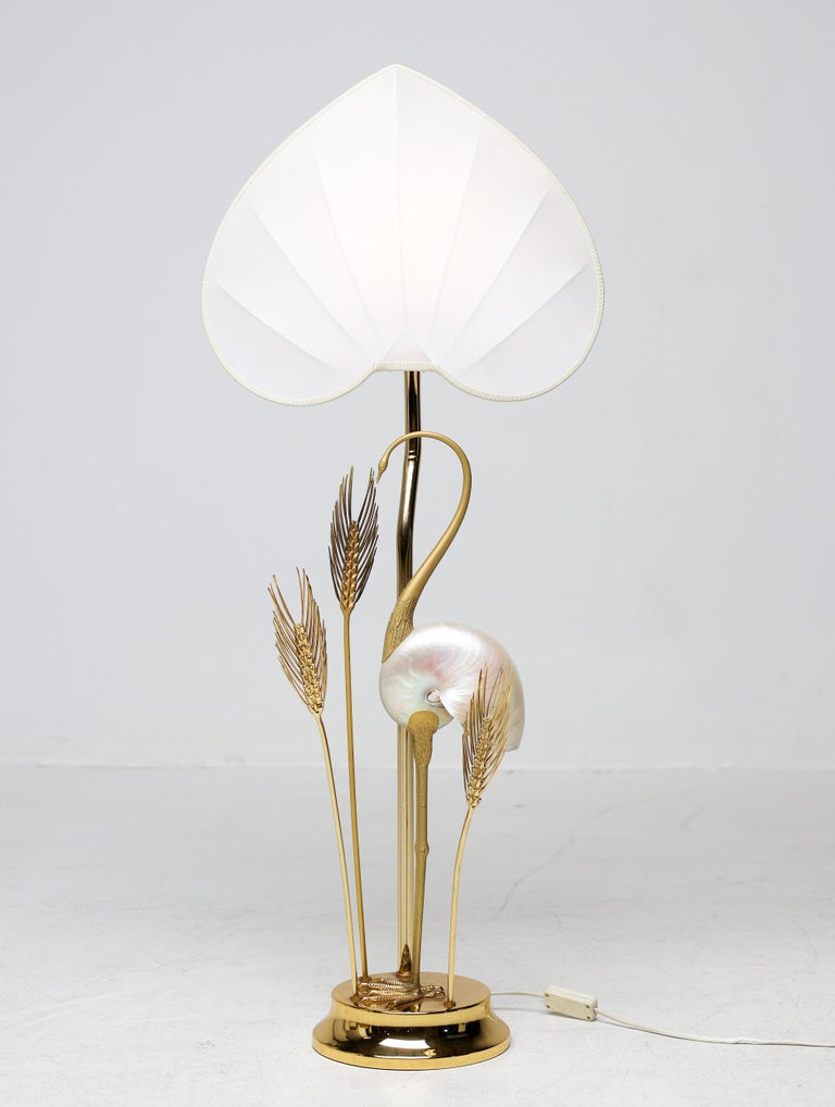 Monumental Gilt Brass Crane or Egret Floor Lamp by Antonio Pavia - Image 2