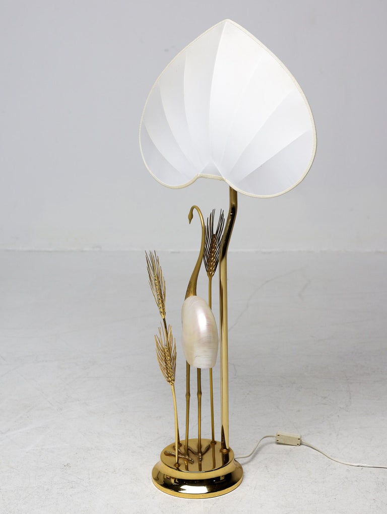Monumental Gilt Brass Crane or Egret Floor Lamp by Antonio Pavia - Image 9