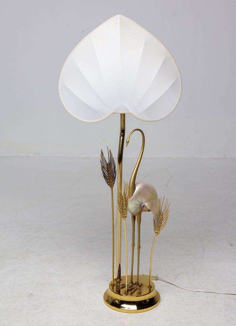 Monumental Gilt Brass Crane or Egret Floor Lamp by Antonio Pavia - Image 11