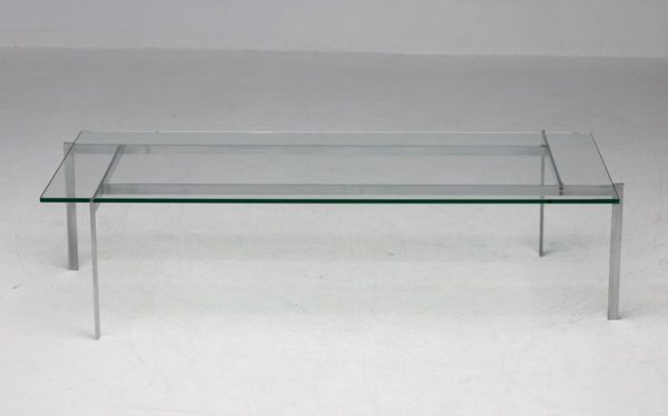 Architectural Rectangular Coffee Table in Steel and Glass - Image 4