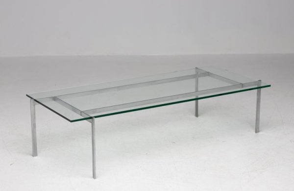 Architectural Rectangular Coffee Table in Steel and Glass - Image 10