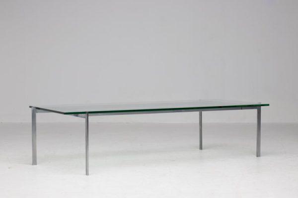 Architectural Rectangular Coffee Table in Steel and Glass - Image 3
