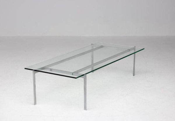 Architectural Rectangular Coffee Table in Steel and Glass - Image 6