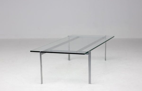 Architectural Rectangular Coffee Table in Steel and Glass - Image 9