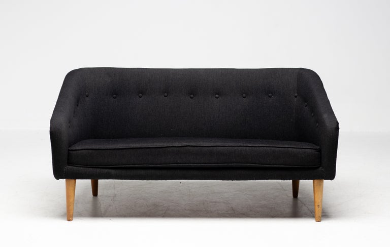 Compact Scandinavian Sofa in Original Wool Upholstery on Maple Legs, 1940s - Image 2