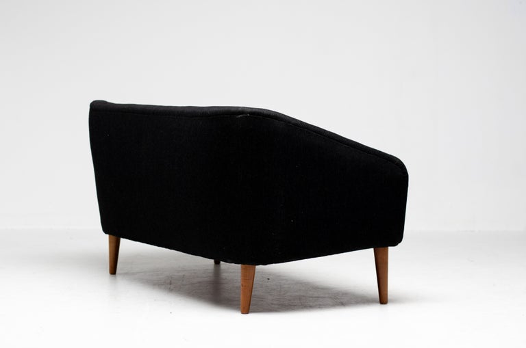 Compact Scandinavian Sofa in Original Wool Upholstery on Maple Legs, 1940s - Image 8