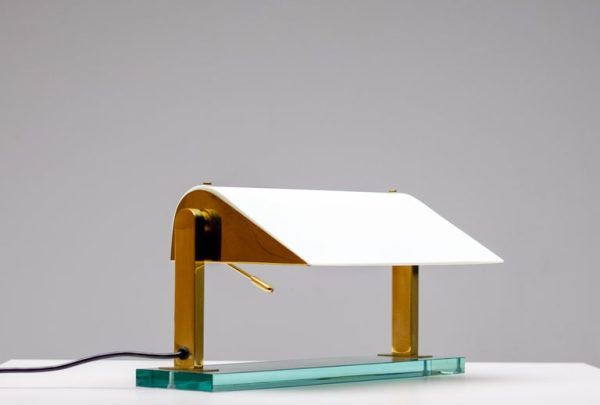 Crystal and Brass Desk Lamp 0836 by Pietro Chiesa for Fontana Arte - Image 2