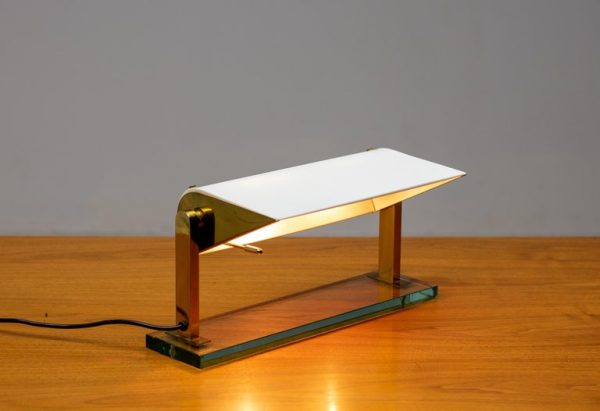 Crystal and Brass Desk Lamp 0836 by Pietro Chiesa for Fontana Arte - Image 6