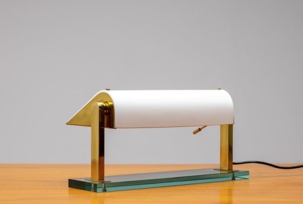 Crystal and Brass Desk Lamp 0836 by Pietro Chiesa for Fontana Arte - Image 9