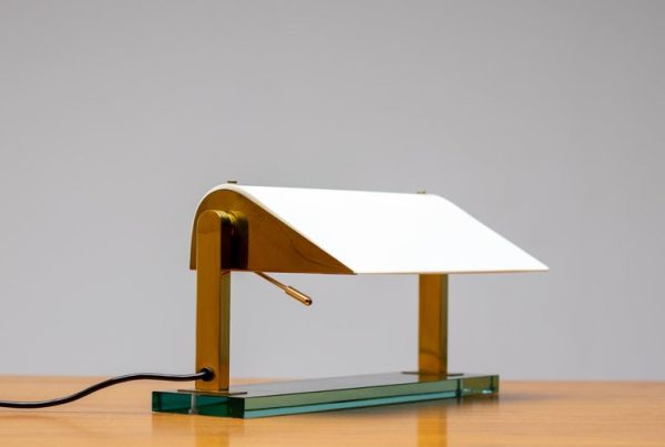 Crystal and Brass Desk Lamp 0836 by Pietro Chiesa for Fontana Arte - Image 10