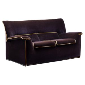 Afra & Tobia Scarpa Lauriana Sofa, Velvet, Italy, 1978