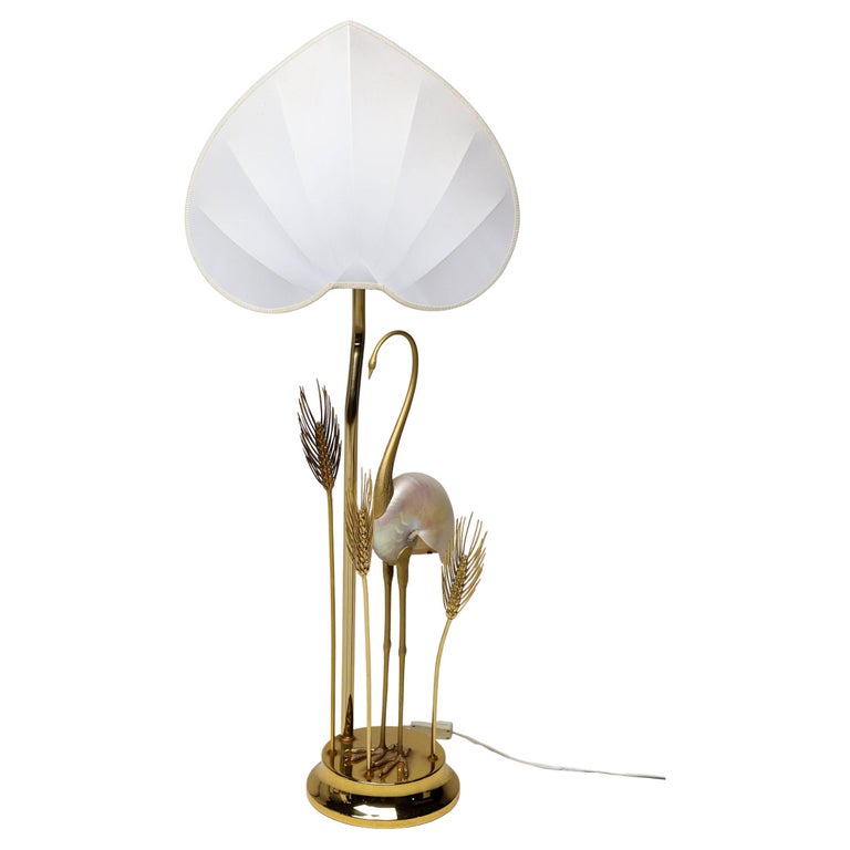 Monumental Gilt Brass Crane or Egret Floor Lamp by Antonio Pavia