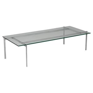 Architectural Rectangular Coffee Table in Steel and Glass