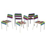 Set of Five IKEA Färgglad Children’s Chairs