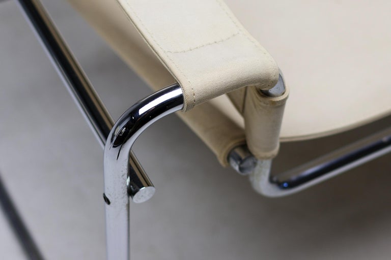 Marcel Breuer Early Canvas Model B3 "Wassily" Chair by Gavina - Image 3