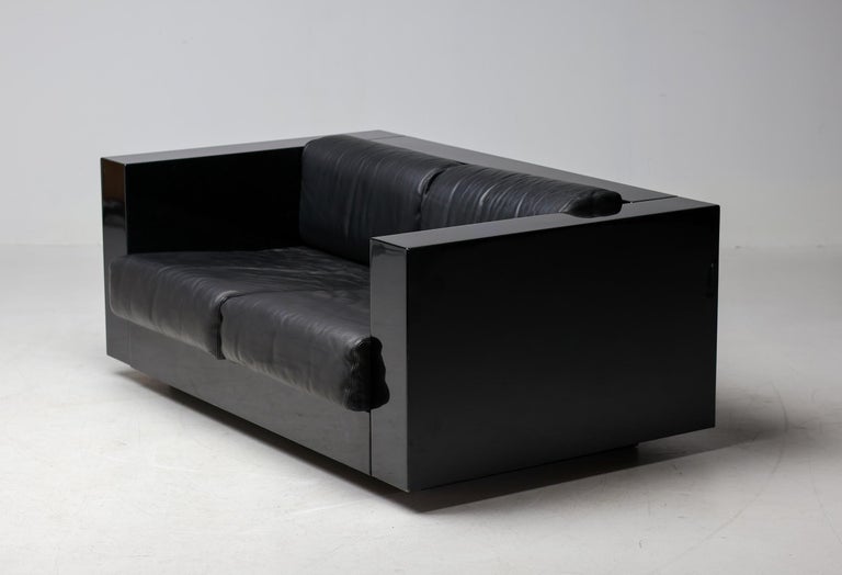 Massimo Vignelli Black-on-Black Saratoga Sofa, Poltronova, Italy, 1964 - Image 2