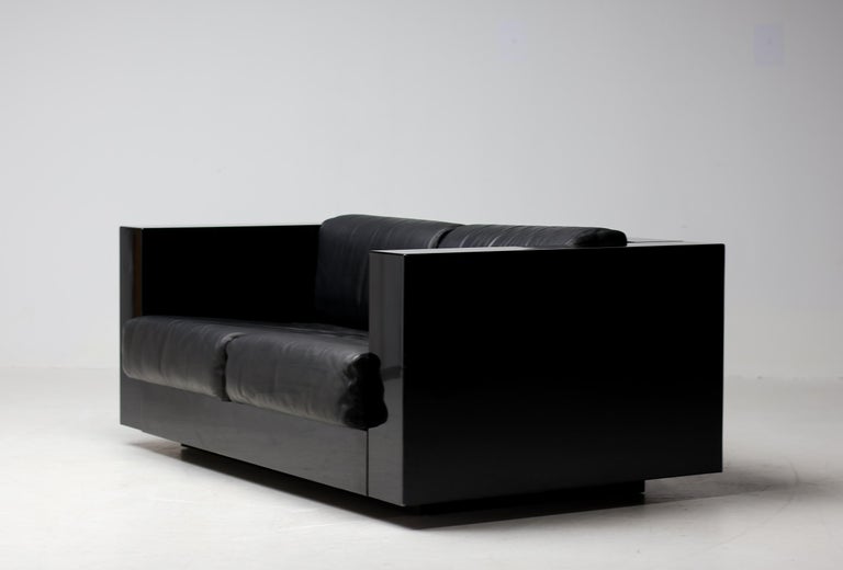 Massimo Vignelli Black-on-Black Saratoga Sofa, Poltronova, Italy, 1964 - Image 3