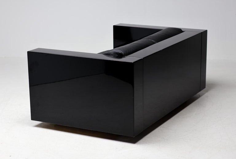 Massimo Vignelli Black-on-Black Saratoga Sofa, Poltronova, Italy, 1964 - Image 7