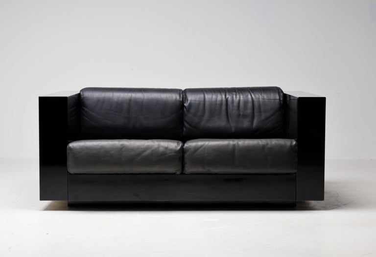 Massimo Vignelli Black-on-Black Saratoga Sofa, Poltronova, Italy, 1964 - Image 17