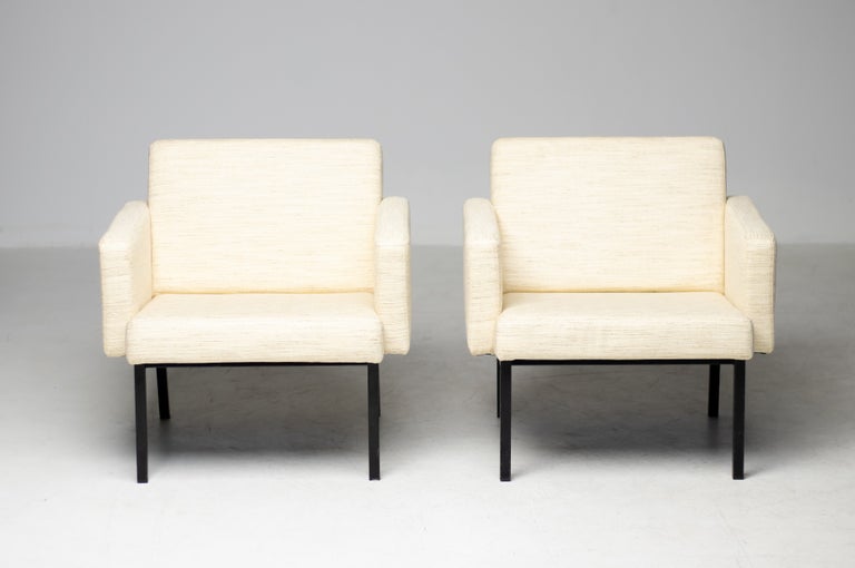Pair of Martin Visser SZ48 Lounge Chairs for 't Spectrum, Beige/Cream Wool, 1965 - Image 10