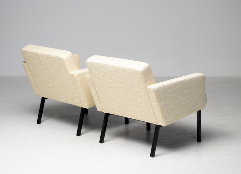 Pair of Martin Visser SZ48 Lounge Chairs for 't Spectrum, Beige/Cream Wool, 1965 - Image 4