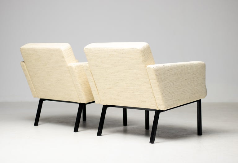 Pair of Martin Visser SZ48 Lounge Chairs for 't Spectrum, Beige/Cream Wool, 1965 - Image 12