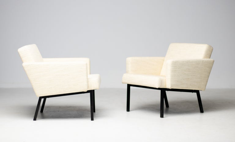 Pair of Martin Visser SZ48 Lounge Chairs for 't Spectrum, Beige/Cream Wool, 1965 - Image 14