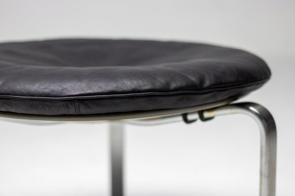 Poul Kjærholm PK33 Stool in Black Leather by E. Kold Christensen - Image 5