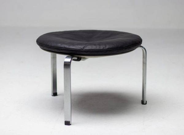 Poul Kjærholm PK33 Stool in Black Leather by E. Kold Christensen - Image 3