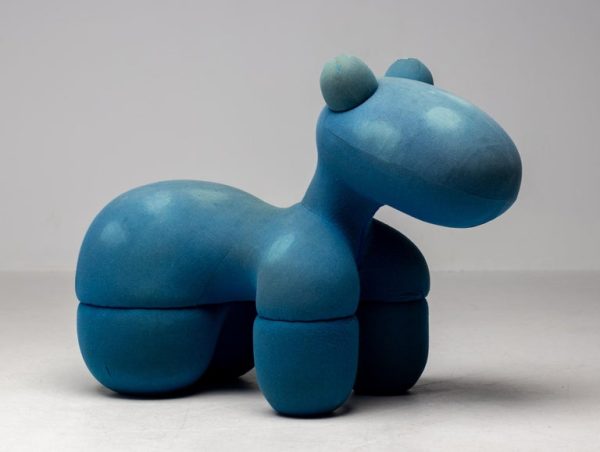 Mid Century Modern Eero Aarnio Blue Pony Chair - Image 4