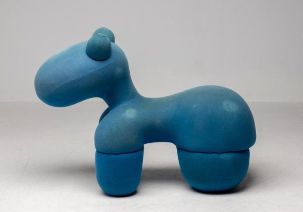 Mid Century Modern Eero Aarnio Blue Pony Chair - Image 7
