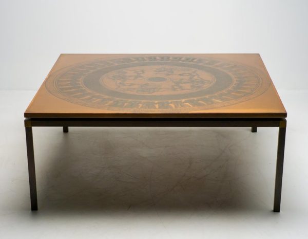 Scandinavian Modern Copper Coffee Table 'Circus Maximus' - Image 5