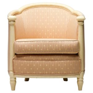 Fine Art Deco Bergère Club Chair Hollywood Recency Style Damask