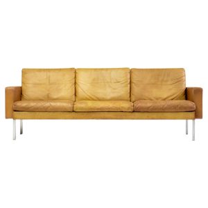 Martin Visser Natural Leather 3-Seater Sofa Model BZ55 for ’t Spectrum, 1960s