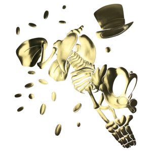 Embossed Golden Limited Edition Scrooge Print by Alessandro Paglia — Framed