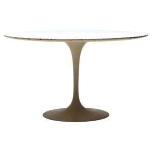 Eero Saarinen Round Tulip Pedestal Coffee Table in White Laminate by Knoll, 1960