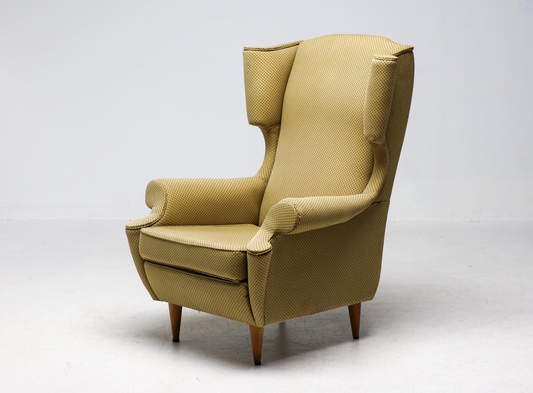 Italian Monumental Wingback Chair by I.S.A. Bergamo, circa 1950 - Image 3