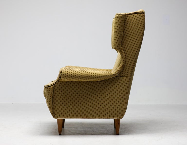 Italian Monumental Wingback Chair by I.S.A. Bergamo, circa 1950 - Image 4