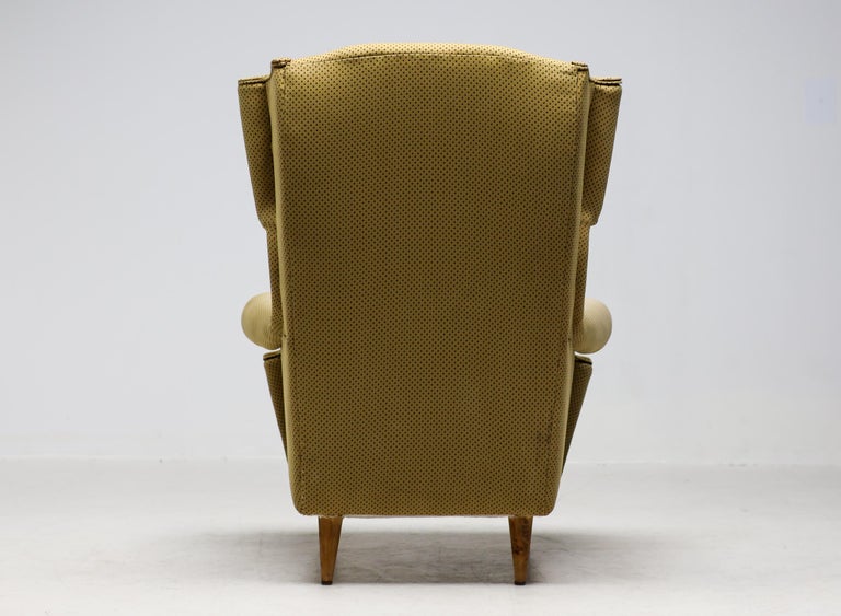 Italian Monumental Wingback Chair by I.S.A. Bergamo, circa 1950 - Image 6