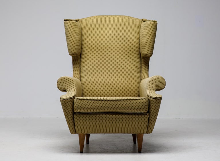 Italian Monumental Wingback Chair by I.S.A. Bergamo, circa 1950 - Image 10
