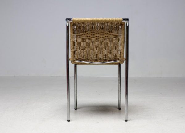 Gabriele Mucchi S5 Italian Modern Dining Chairs Chrome Tubular frames Rope seats - Image 10
