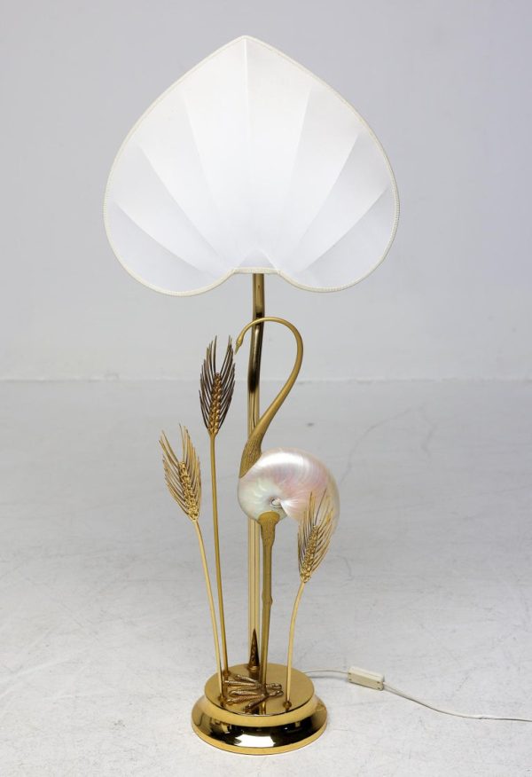 Monumental Gilt Brass Crane or Egret Floor Lamp by Antonio Pavia - Image 8